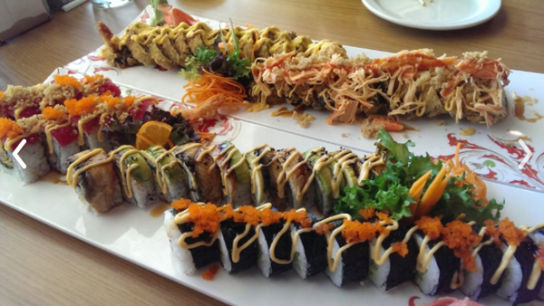 Lemongrass Sushi (from top left, clockwise) Ju-on Roll; DoReMi Roll; Murfreesboro Roll; Dancing Eel Roll; Sexy Salmon Roll  ~ photo courtesy of Yelp