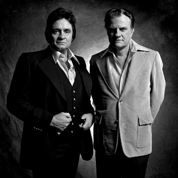 Johnny Cash with the Rev. Billy Graham. Photo by Jim McGuire.