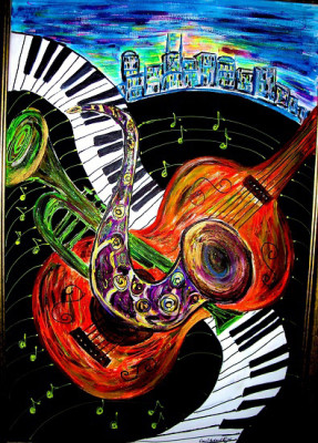 City of Music by Diane Stockard will be on display at the Murfree Gallery this month.