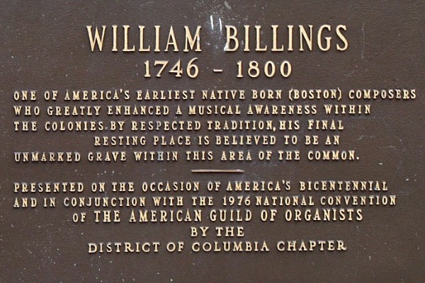 William Billings plaque