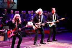 The Surfaris, featuring original member Bob Berryhill (center), performed their classic “Wipe Out” at the 2019 Musicians Hall of Fame Concert. Photo by Pete Collins