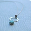 Halo Circle Necklace - Turquoise, Jade, & Sterling Silver