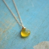 Lemon Drop Solitare Necklace - Yellow Chalcedony & 14k gold filled