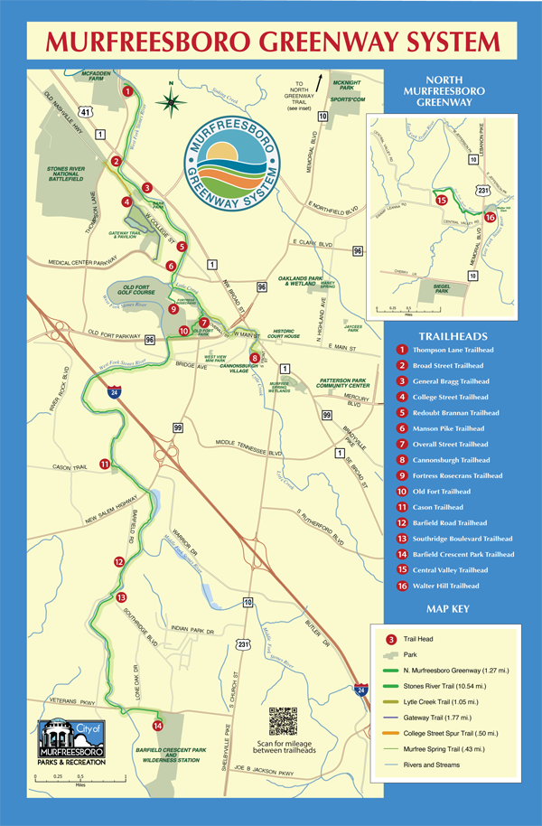 Murfreesboro Greenway Now Connects Barfield Park to Cason Trailhead and 