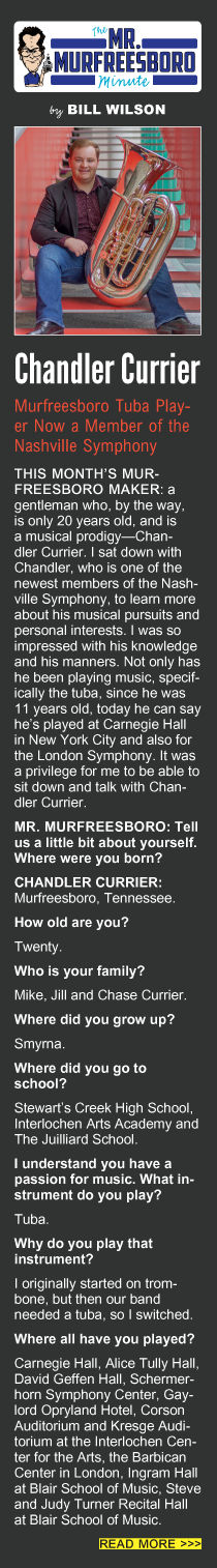 Tuba Player Chandler Currier